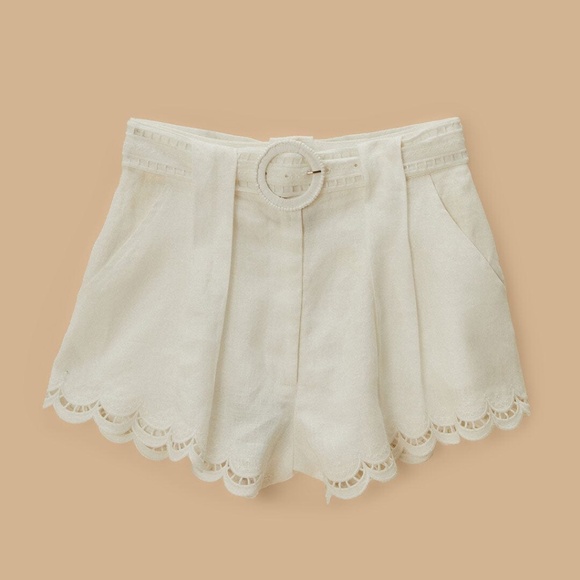 Farm Rio Off-White Richelieu Linen Shorts - Picture 7 of 7